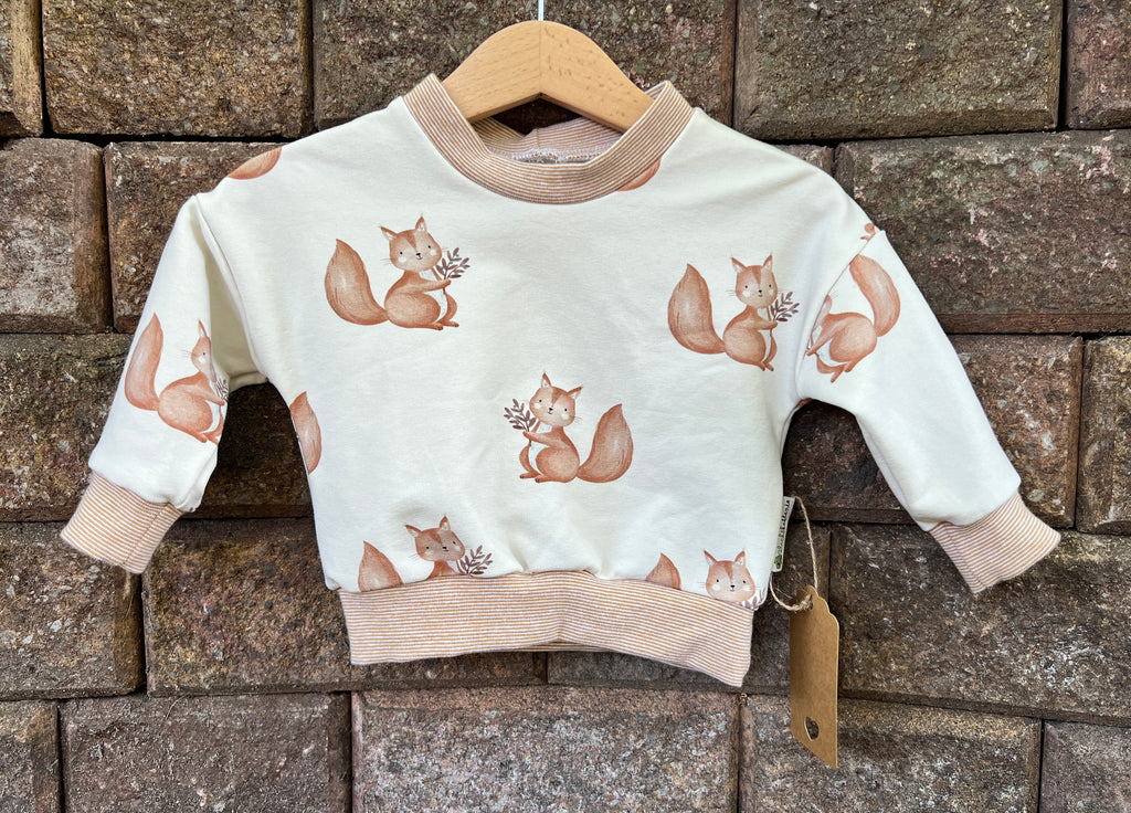 Oversized Sweater Eichhörnchen Gr. 68