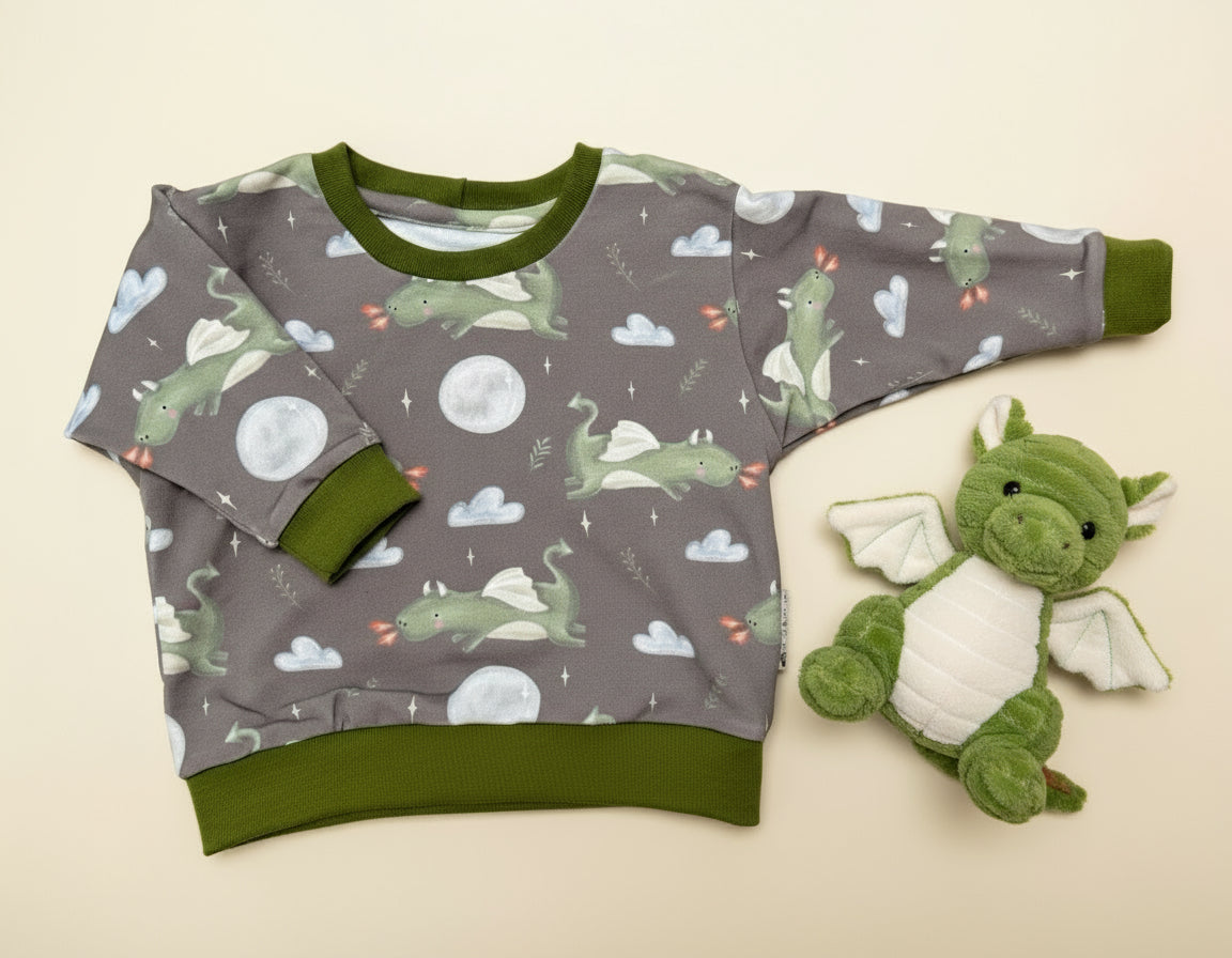 Oversized Sweater süßer Drache Gr. 80