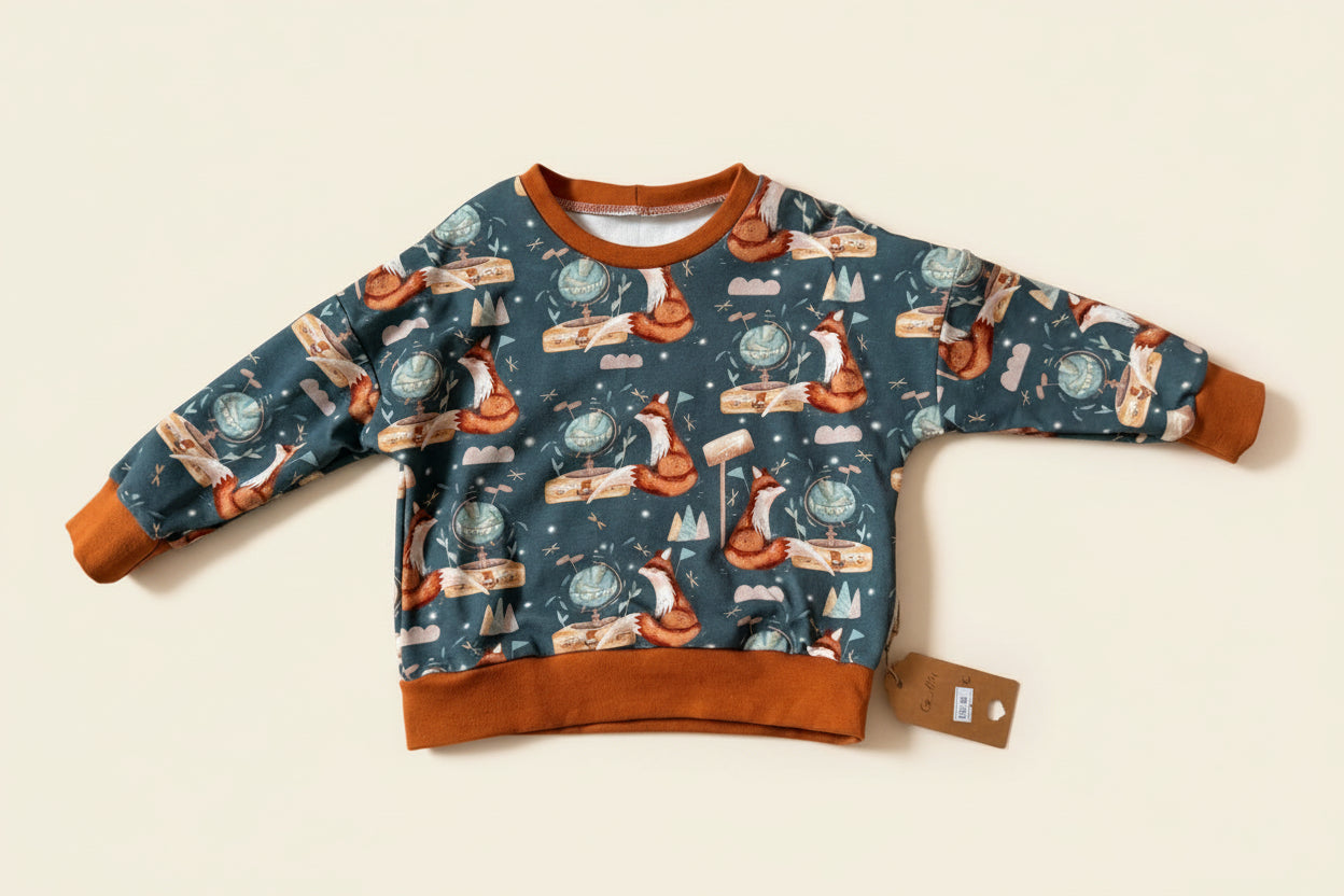 Oversized Sweater „kleiner Entdeckerfuchs“ Gr. 104