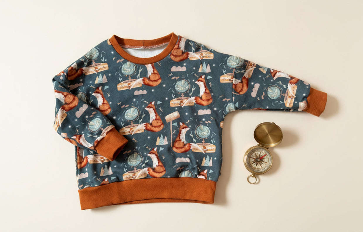 Oversized Sweater „kleiner Entdeckerfuchs“ Gr. 104