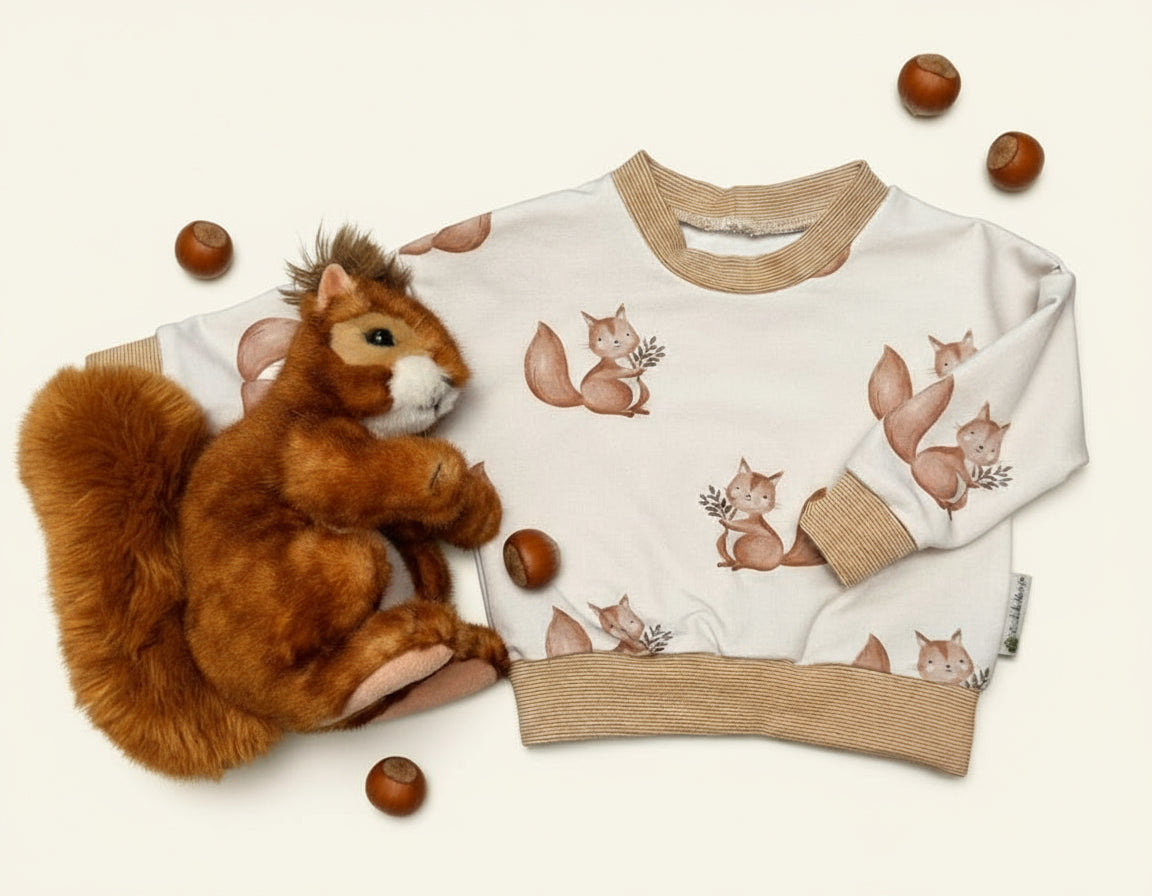 Oversized Sweater Eichhörnchen Gr. 68