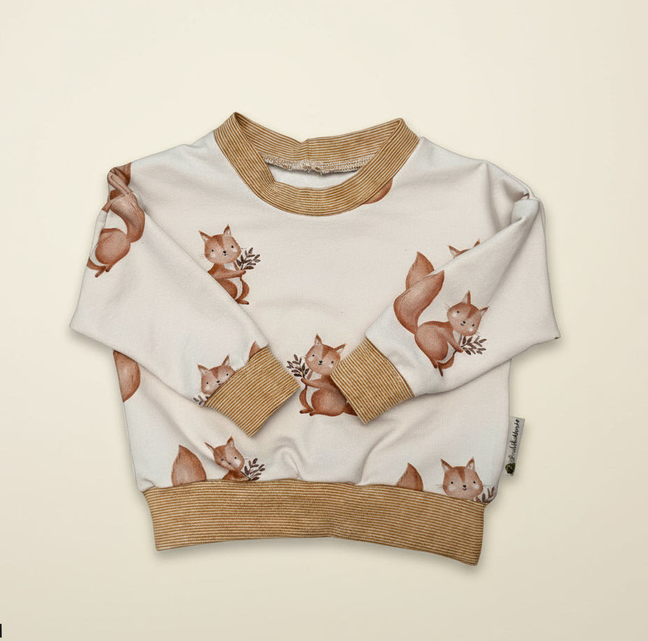 Oversized Sweater Eichhörnchen Gr. 68