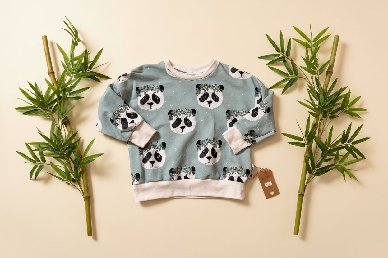 Oversized Sweater Pandabären Gr. 116